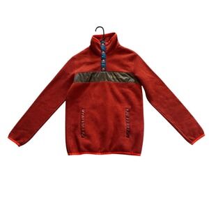 Cotopaxi Teca Fleece Pullover Rust Orange Snap Neck Jacket Mens XS